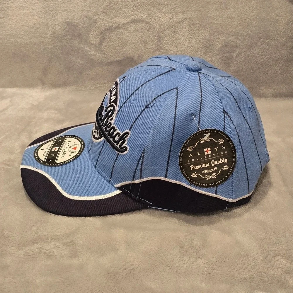Allys Collection Daytona Beach Florida Snapback Hat Light Blue Pinstripe Cap NEW